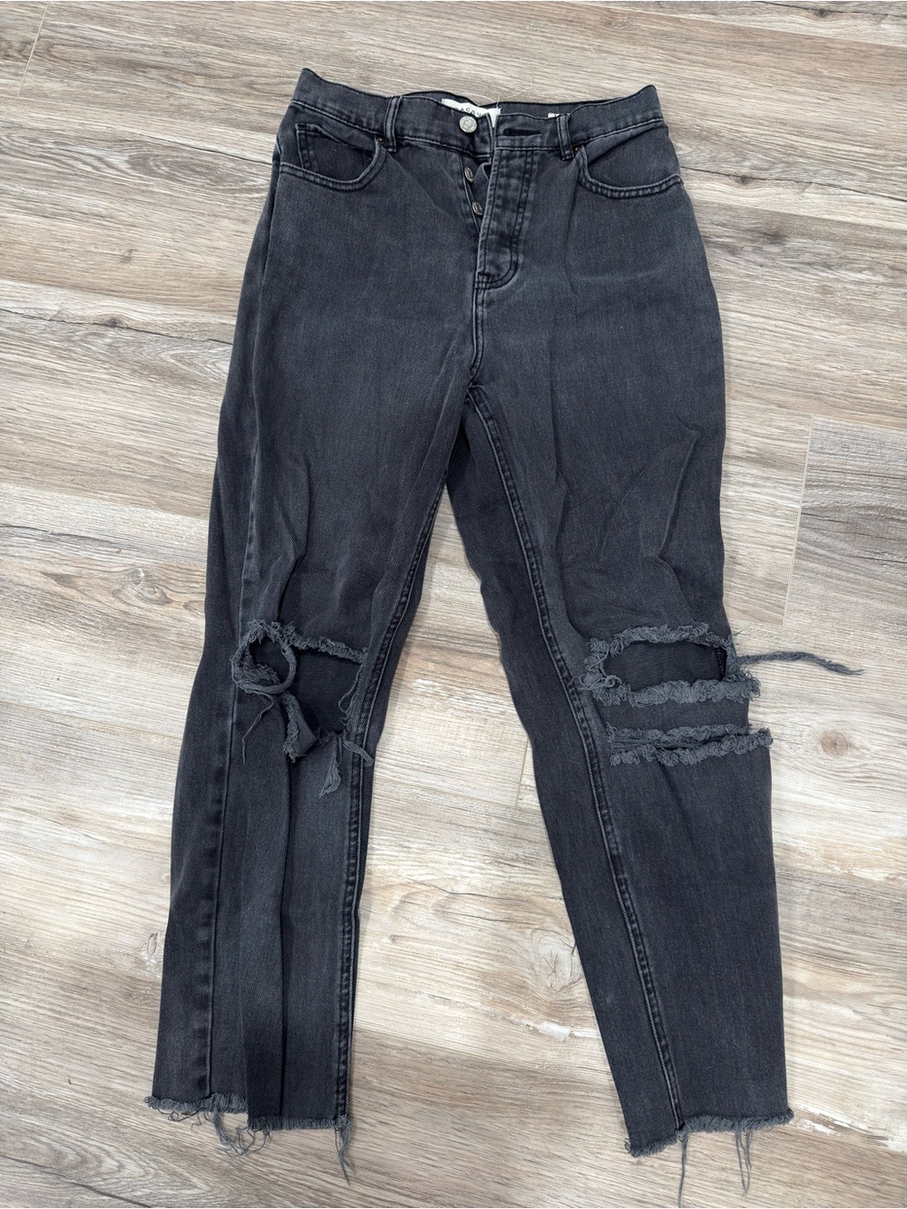 PacSun Black Distressed Women’s Jeans - High Waist Ripped Style